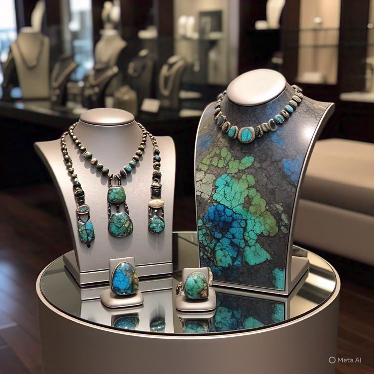 pietersite jewelry with jewelry display stand 1